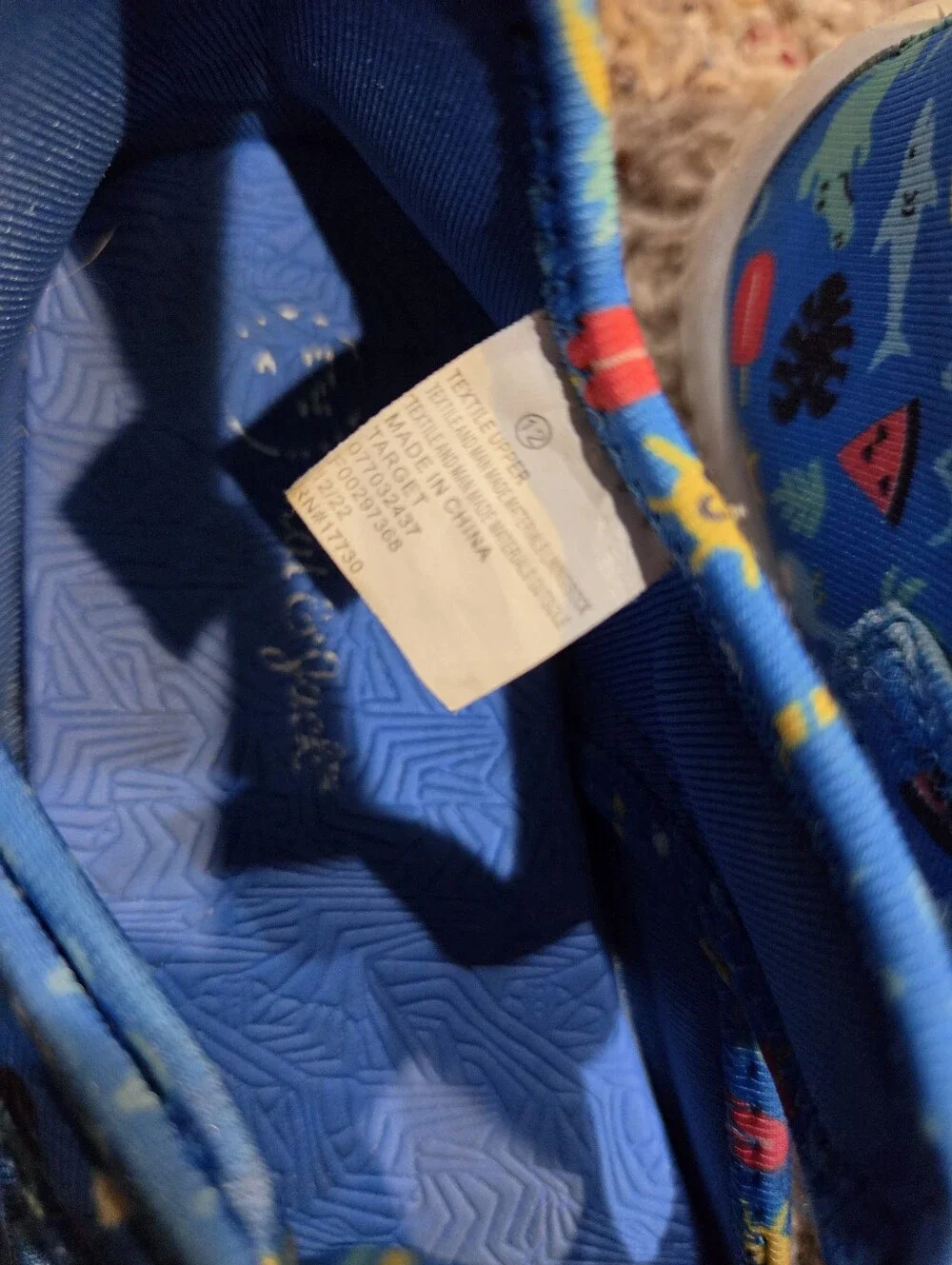 Cat & Jack Blue Patterned Kids Water Shoes with Velcro Straps